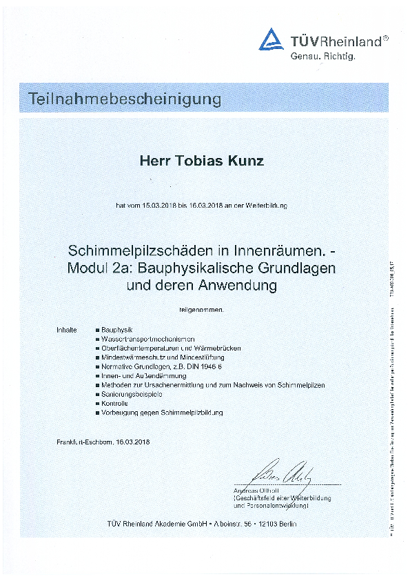 TÜV Modul 2a Tobias Kunz TÜV Modul 2a Tobias Kunz