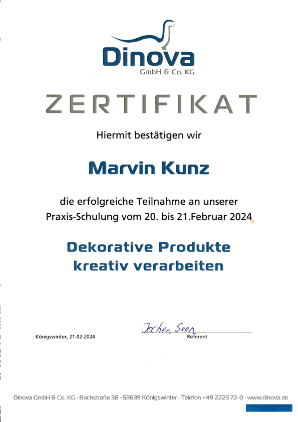 Dinova Zertifikat Marvin Kunz Dinova Zertifikat Marvin Kunz